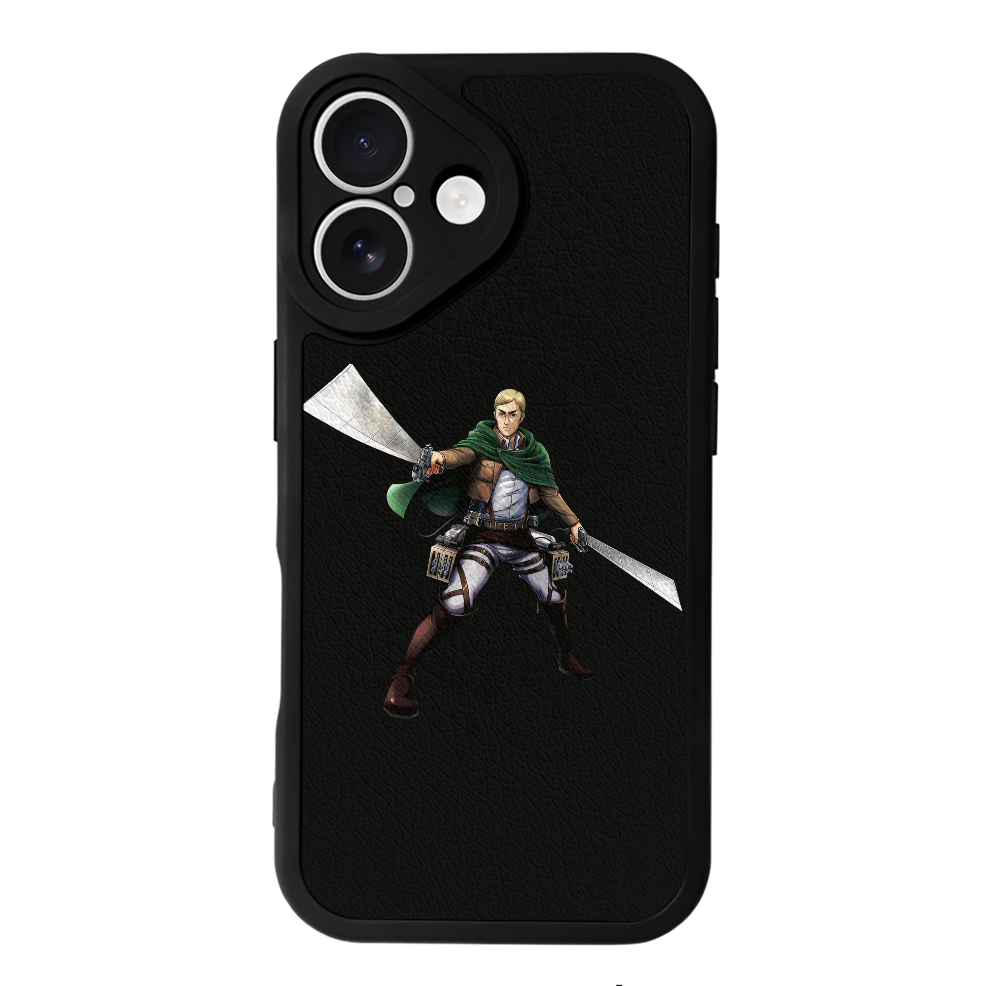 （画像用） 進撃の巨人 エルヴィン・スミス Attack on Titan Erwin Smith 【iPhone 16シリーズ対応】シリコンスマホケース（レザー調） 材質：シリコン